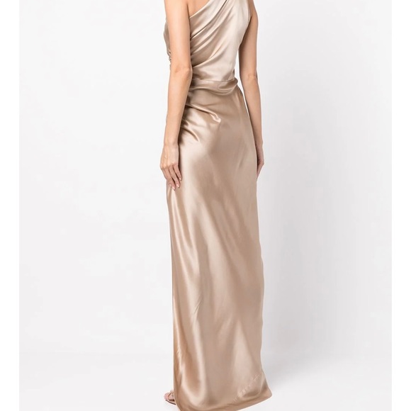 Michelle Mason Assymetrical Gathered Silk Gown - Size 0. NWT - Picture 4 of 11